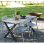 Spisegruppe Scottsdale: 150 cm grtt trebord inkludert 4 stk. Abbe stablebare stoler