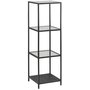 Lincoln hylle - Svart/glass - 4 hyller