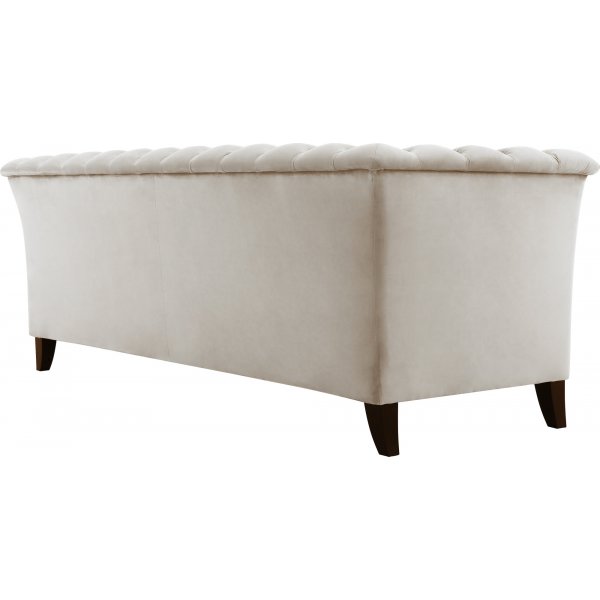 Milton Chesterfield 3-seter sofa - Beige fløyel Milton Chesterfield 3-seter sofa - Beige fløyel