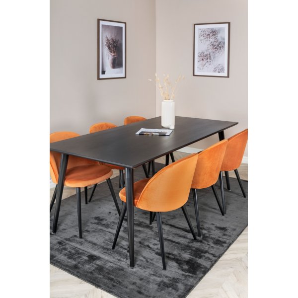 Dip spisebord 180 x 90 cm - Sort Dip spisebord 180 x 90 cm - Sort