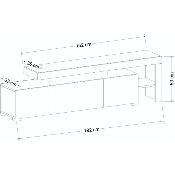 Beliz TV-stativ med LED-belysning - Svart tre Beliz TV-stativ med LED-belysning - Svart tre
