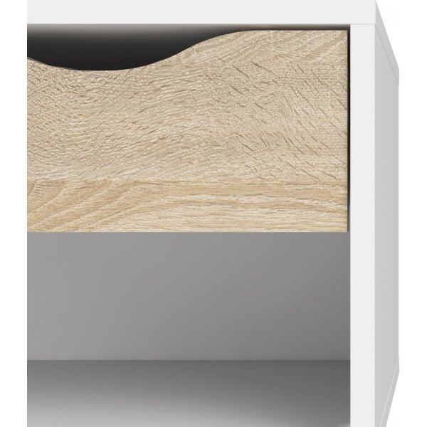 Oslo nattbord - Hvit/eik