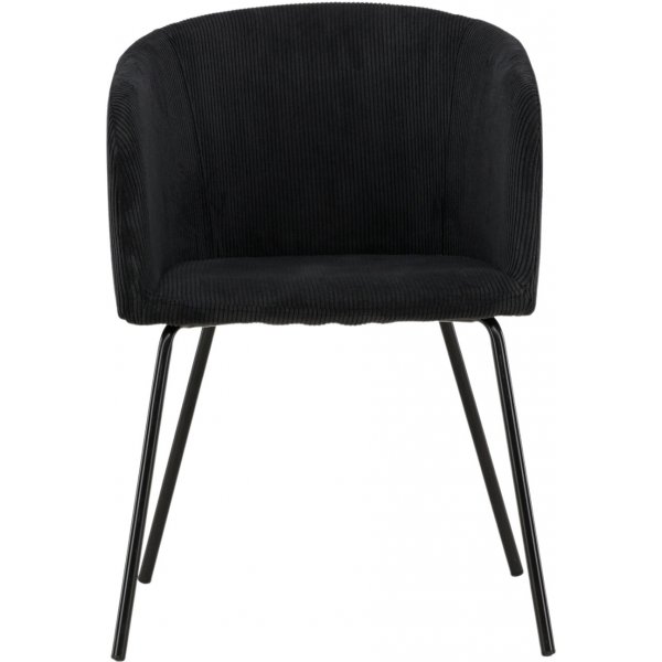 Berit spisestol - Sort kordflyel