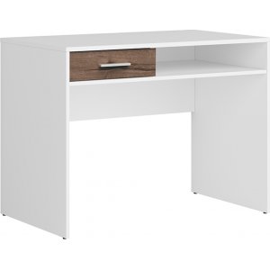Nepo Plus skrivebord 100 x 59 cm - Hvit/mrk eik