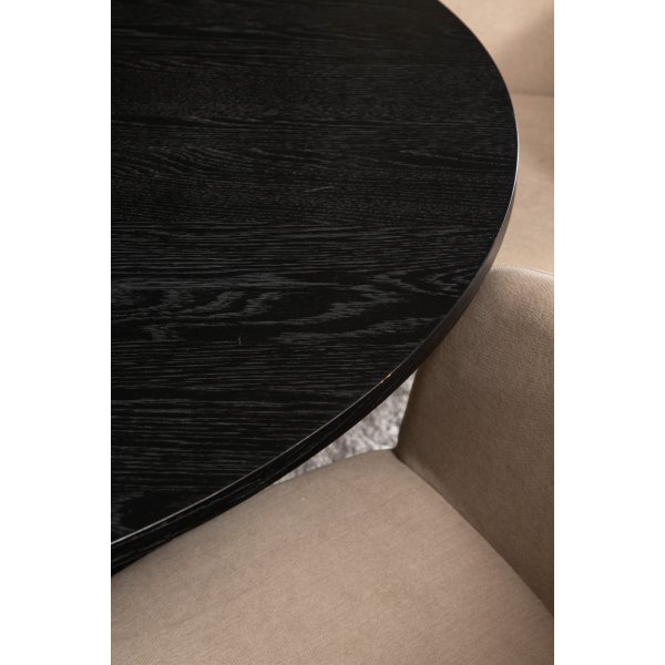 Bianca Spisesett rundt sort spisebord med 4 Berit beige stoler Bianca Spisesett rundt sort spisebord med 4 Berit beige stoler