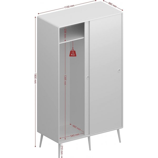 Softline garderobe - Hvit