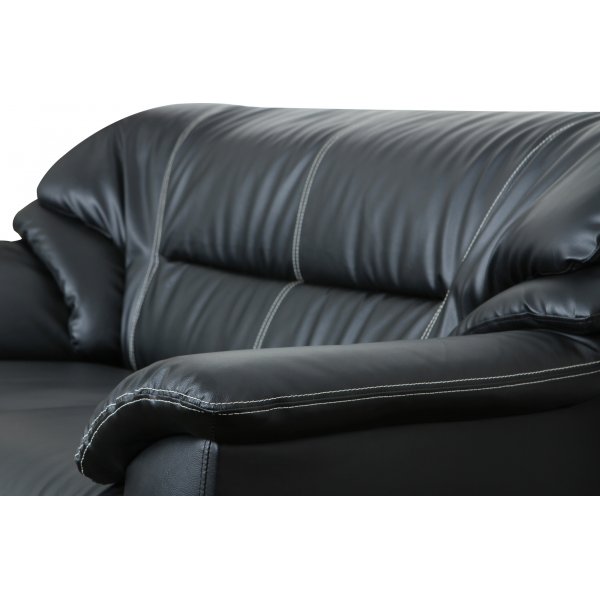 Sofa 2-seter svart kunstskinn - Dominic