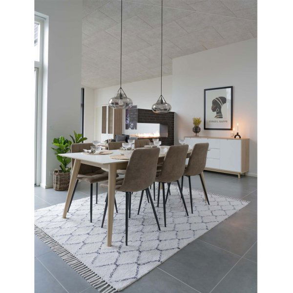 K�benhavn Spisebord - Hvit/Natur - 195/285x90
