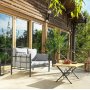 Hampus 2-seters utesofa - Svart/ryk + Tekstilrens for mbler