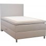Seng 120x200 cm beige med oppbevaring, 5 soner pocketfjrer