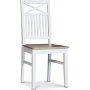 Spisegruppe Annika 180 cm bord med 6 stoler med sete og kryssrygg - Hvit / Oljet eik