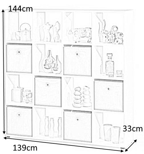 Melany bokhylle 16 - Hvit Melany bokhylle 16 - Hvit