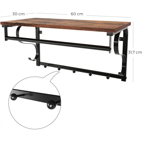 Aksel hattehylle - Brun/svart Aksel hattehylle - Brun/svart