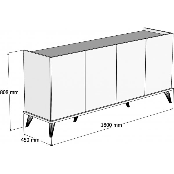 Elegant skjenk - Hvit + Tekstilpleie for mbler