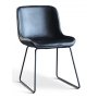 Texas spisegruppe med 6 Texas spisestoler Sort PU + Texas spisebord i betong 180x90 cm