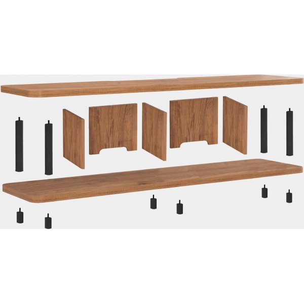 Neo media benk 140 cm - Sort/furu Neo media benk 140 cm - Sort/furu